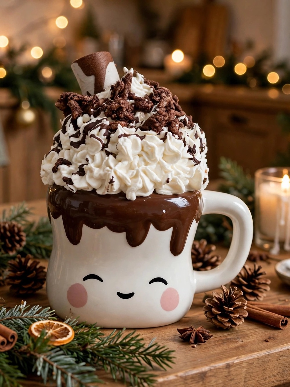 Holiday Gingerbread and Snowman Mug Set - Festive Ceramic Hot Cocoa Mugs - Picture 6 of 7